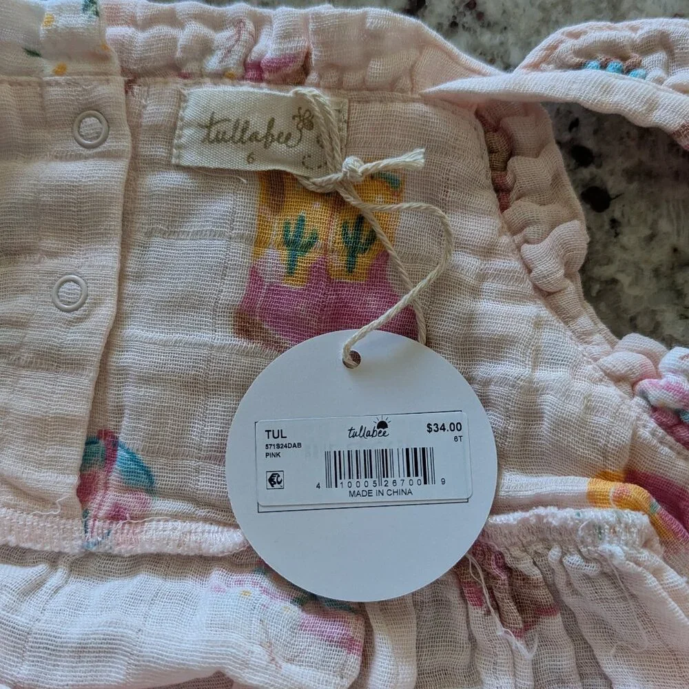 NWT Tullabee Girl Western Cowgirl 100% Organic Muslin Cotton Sleeveless Dress 6